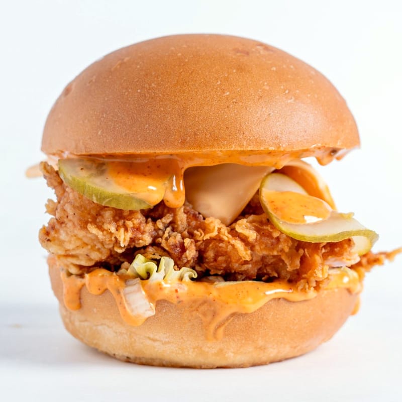 Pickle chicken burger